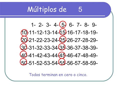 multiplos de 5